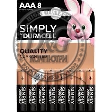 Алкална батерия LR03 AAA  8pk блистер SIMPLY MN2400   DURACELL